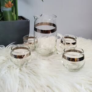 Dorothy Thorpe Libby Mid-Century Modern Pitcher and Glass Set
